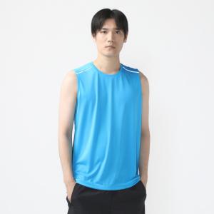 ティゴラ メンズ 陸上/ランニング ノースリーブシャツ 秒乾RノースリーブTシャツ TR-3R1234NS : ターコイズブルー×ダークグレー TIGORA｜alpen-group