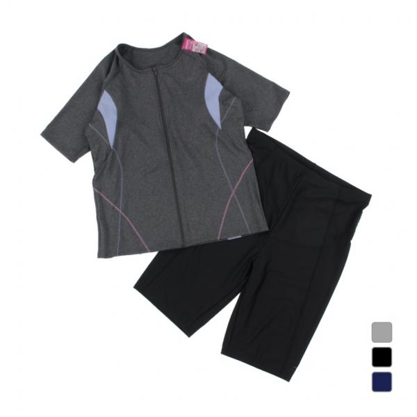 ティゴラ レディス フィットネス水着 半袖セット ゆったりサイズ TR-3S2015SSY HF 水...