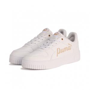 プーマ キャリーナ ストリート 白 PUMA 400275 02 レディース 厚底 スニーカー : ホワイト×ベージュ PUMA