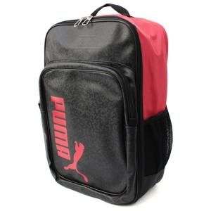 PUMA プーマ エナメル マット バックパック 27L ：ブラック×レッド 074666 02