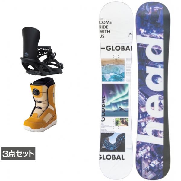 ヘッド GLOBAL ＆ アンリミット ＆ JAFFE ブラウン 板＋ビンディング＋ブーツセット 3...