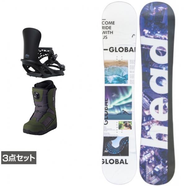 ヘッド GLOBAL ＆ アンリミット ＆ JAFFE カーキ 板＋ビンディング＋ブーツセット 3点...