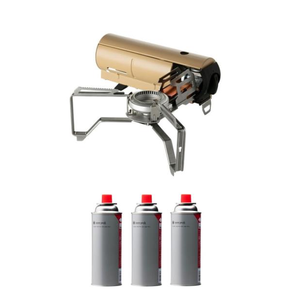 スノーピーク HOME＆CAMP バーナー カーキ ＆ ギガパワーガスCBブタン 3本 セット GS...