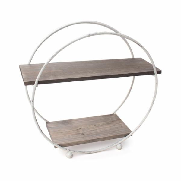 キーストーン ブラッシュドワイヤーテーブルラック ラウンド ホワイト IN050003 キャンプ 小...