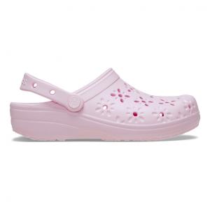 クロックス Floral Cut Out Clog (210927-6ZW PkM) レディース クロッグサンダル : ピンク crocs