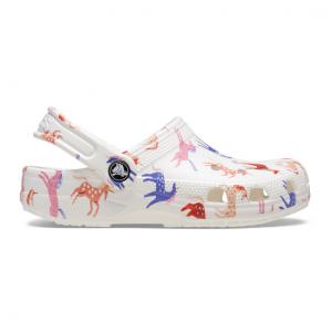 クロックス Kids Classic Character Print Clog キッズ プリント クロッグ 209695 9CD ジュニア 子供 クロッグサンダル : ホワイト×レッド crocs