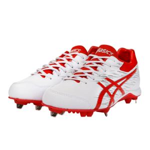 アシックス NEOREVIVE 4 1123A022 メンズ 野球 スパイクシューズ 2.5E : ホワイト×レッド asics