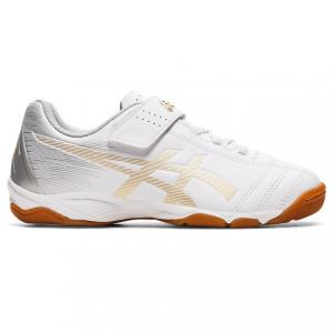 アシックス JUNIOLE 6 IN ジュニオーレ 6 IN 1104A044 ジュニア キッズ・子供 フットサル シューズ 2E : ホワイト×ゴールド asics｜alpen-group