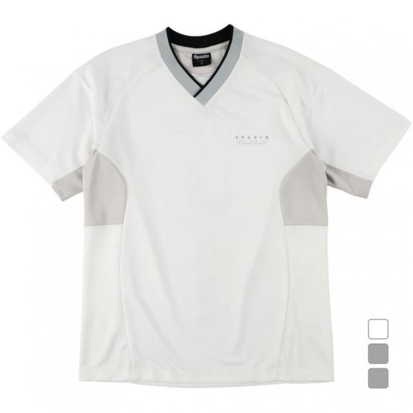 スパッツィオ メンズ サッカー/フットサル 接触冷感 半袖シャツ キーネックメッシュキリカエプラシャ...