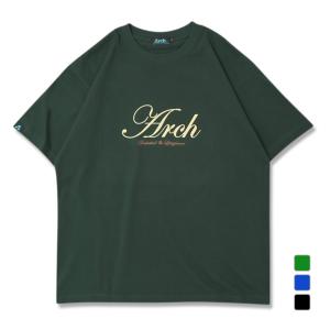 アーチ メンズ レディス バスケットボール 半袖Tシャツ cursive logo flocky tee T124 Arch