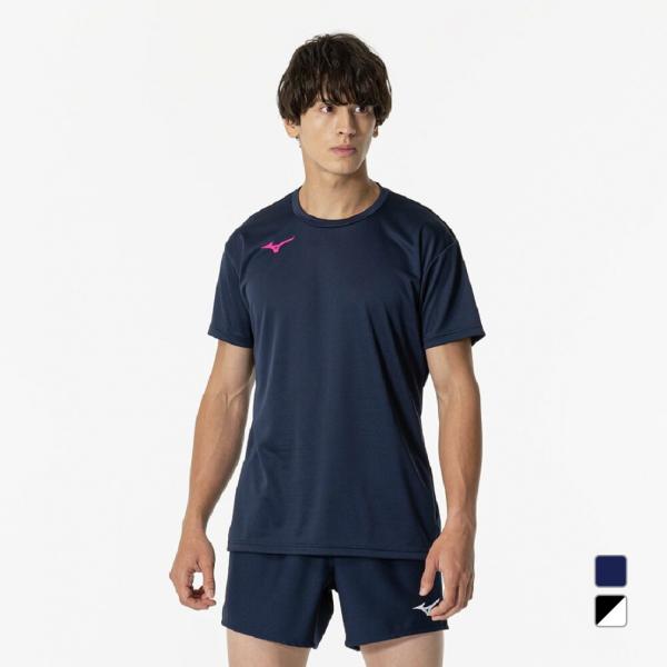 ミズノ メンズ レディス バレーボール 半袖Tシャツ Basicプラクティスシャツ 半袖 V2MAB...