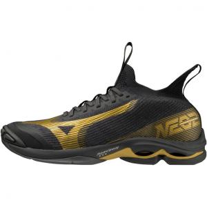 ミズノ WAVE LIGHTNING NEO 2 ウエーブライトニング NEO 2 V1GA220241 メンズ レディス バレーボール シューズ 2E : ブラック×ゴールド MIZUNO
