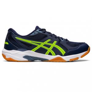 アシックス GEL-ROCKET 10 ゲルロケット 10 1073A047 メンズ レディス バレーボール シューズ 2E : ネイビー×イエローグリーン asics｜alpen-group