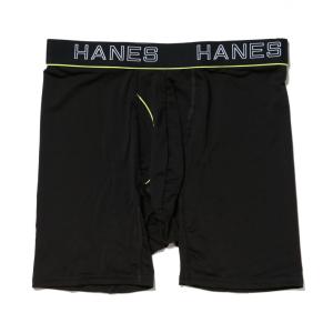 ヘインズ メンズ ショーツ 1P COMFORT FLEX FIT ボクサーブリーフ HM6EQ102 090 : ブラック×イエロー Hanes｜alpen-group