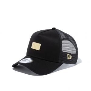 ニューエラ 9FORTY A-Frame トラッカー メタルプレート ブラック ゴールドメタル キャップ 13059242 帽子 NEW ERA