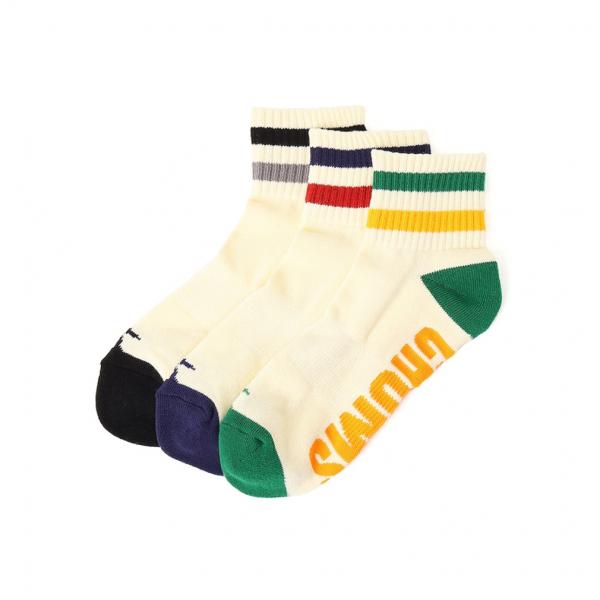 2025秋冬 チャムス アウトドアカジュアル ソックス 3P Line Crew Socks CH0...