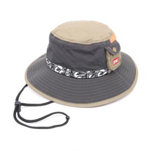 チャムス ジュニア 子供 トレッキング 帽子 KD Fes Hat キッズフェスハット CH25-1063 C077 : ブラック×カーキ CHUMSの商品画像