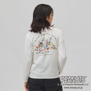 2026春夏 ピーナッツ スヌーピー レディース アウトドアカジュアル 長袖Ｔシャツ グラフィック長袖Tピーナッツパッキングリスト TRPN-9D2276TL PEANUTS SNOOPY