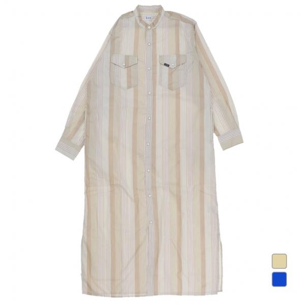 リー レディース アウトドア 長袖シャツ ワンピース BAND COLLAR SHIRTS DRES...