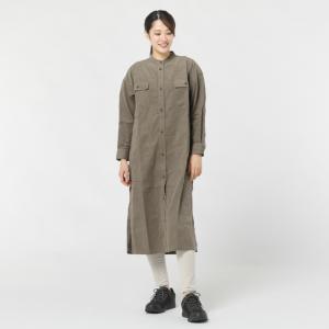 チャムス レディース アウトドア 長袖シャツ コーデュロイワンピース Corduroy One-Piece (CH18-1279 G057) : セピア CHUMS