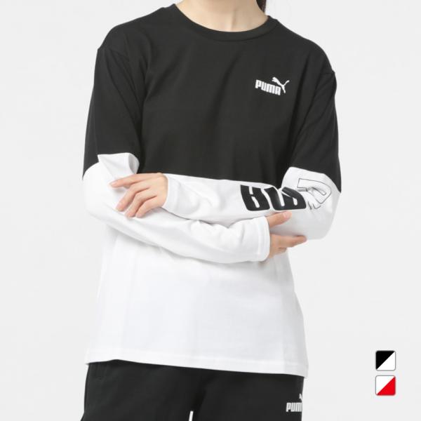 プーマ レディース 長袖 Tシャツ PUMA POWER LS Tシャツ 677705 02 スポー...