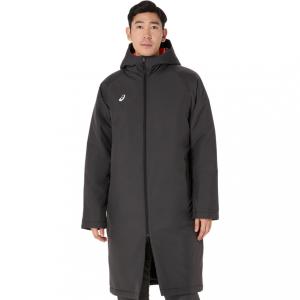 アシックス メンズ ベンチコート 中わたロングコート 2031F180 001 アウター スポーツウェア ： ブラック asics｜アルペングループヤフー店