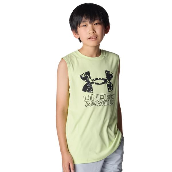 アンダーアーマー ジュニア キッズ 子供 ノースリーブ シャツ UAテック ハイブリッド プリント ...