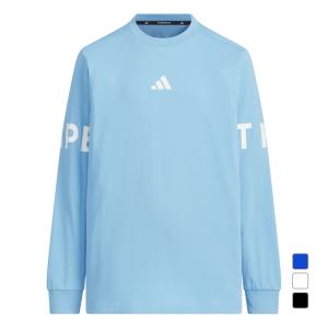 アディダス ジュニア キッズ 子供 長袖 Tシャツ 長袖 ワード Tシャツ キッズ KCE77 JM4579 JM4578 JM4577 スポーツウェア adidas