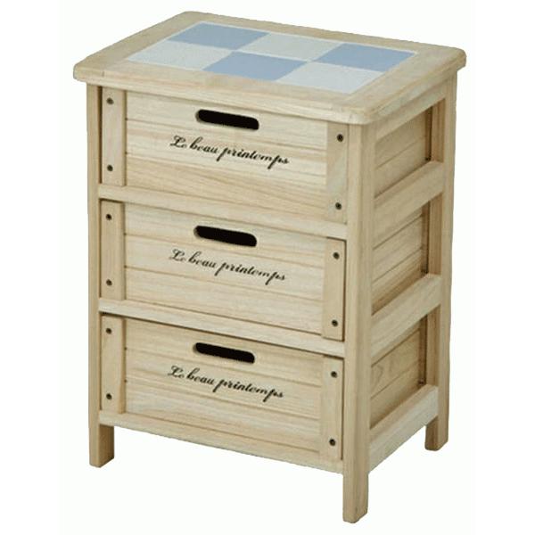 桐マルチストッカー　３段　完成品　(４)北海道内送料無料