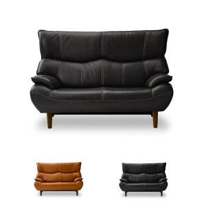 関家具 3人用ソファ マリアン 本革/PVC ブラック （2）自社便配送限定