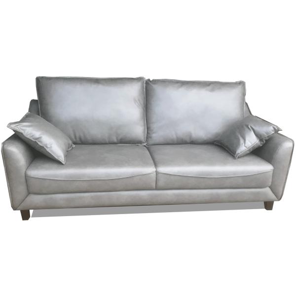 3人用ソファ　モンロー　ファブリックレザー　グレー （２）自社便配送限定