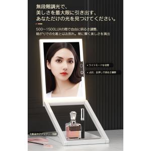 立ち上がる 折りたたみLEDミラー 卓上ミラー...の詳細画像1