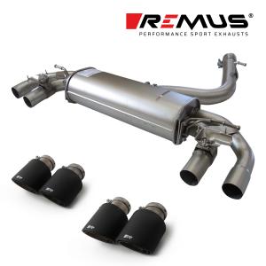 REMUS レムス リアマフラー ゴルフ7 R用 Φ102 カーボン アングル ダブル 左右 (品番：956014 0500+0046 70CSR)の商品画像