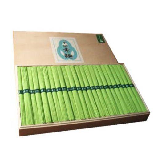 オリーブ素麺 化粧木箱入り48束 島の光 小豆島産の良質なオリーブ果実が麺生地に練り込まれた手延べ素...