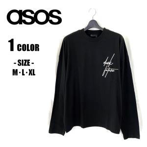 ASOS エイソス メンズ ロングスリーブ 長袖 Tシャツ オーバーサイズ トップス ダークフューチ...