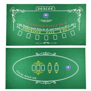 テーブルトップ カジノフェルト レイアウト テキサス ホールデム ポーカーとブラックジャック用 プレミアムプログレード ブラックジャックとポーカーマッ
