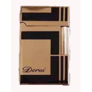 Derui ライター 黒金 ゴールド メタル製 海外ブランド 高級ガスライター　ｒ１６