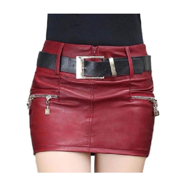 フェイクレザー ミニ タイトスカート 超ミニスカート 超ミニ  ZIP デザイン　s9