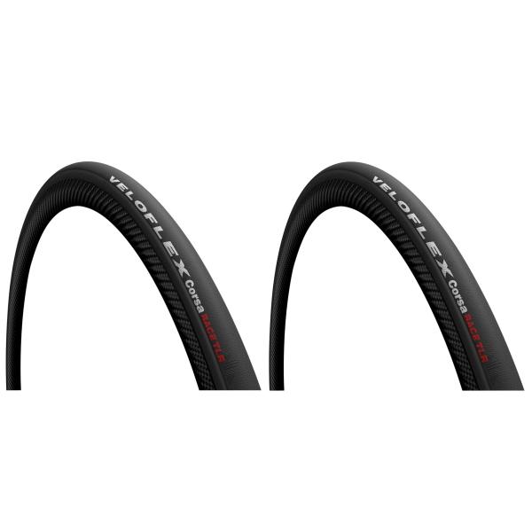 2本セット VELOFLEX Corsa RACE TLR 700x25C ブラック TLR チュー...