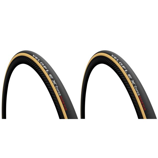 2本セット VELOFLEX Corsa RACE TLR 700x25C ベージュ TLR チュー...