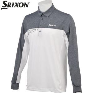 ダンロップ スリクソン ゴルフ メンズ 長袖 ボタン シャツ SRM1076F  カラー：WHT ホワイト DUNLOP SRIXON 16fwcz