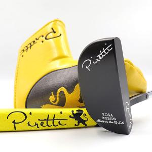 Piretti / ピレッティ パター ボーサ FN ミッドナイトブラック シリーズ グリップ＆パターカバー イエロー｜alphagolf