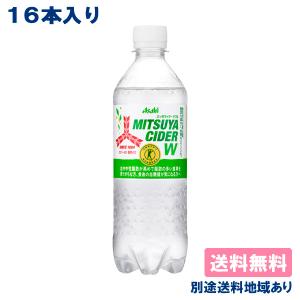 16本 アサヒ トクホ 特定保健用食品 三ツ矢サイダー W (ダブル) 矢羽根ボトル 485ml x 16本 送料無料 別途送料地域あり｜als-inc