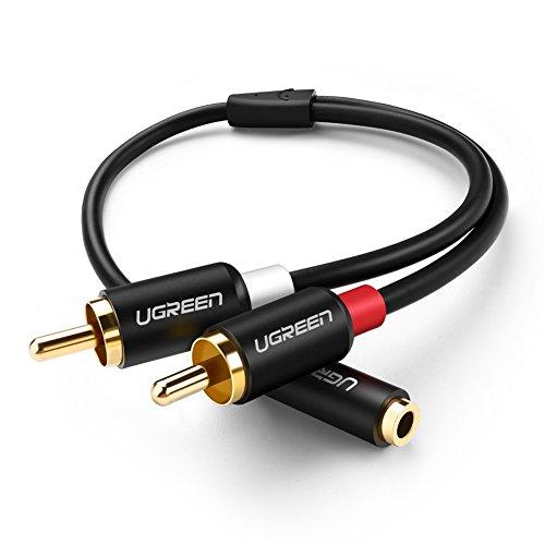 UGREEN RCAケーブル 3.5mm(メス) - 2RCA(オス) ステレオミニプラグ変換ケーブ...