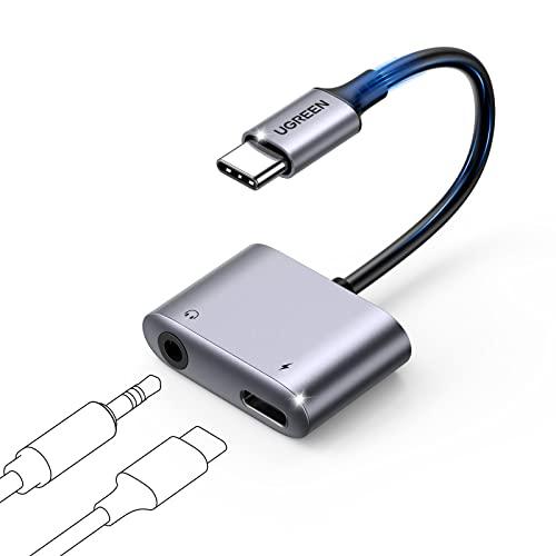 UGREEN タイプC イヤホン 変換アダプター PD60W QC3.0急速充電 2in1 USB-...