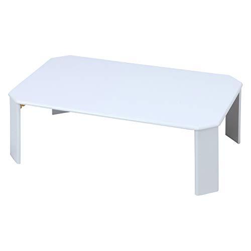 不二貿易 ローテーブル 折りたたみテーブル 幅90*奥行60*高さ32cm ホワイト UV塗装 お手...