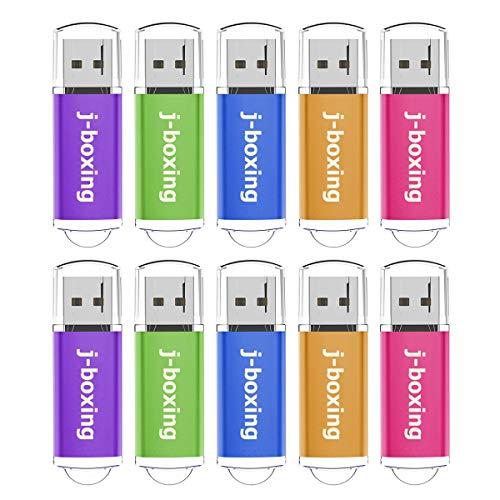 10個セット USBメモリ 8GB J-boxing キャップ式 USB 2.0 五色：紫、緑、青、...