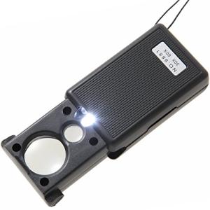 Phoenix 精密作業用 携帯ルーペ 30倍＆60倍 2種類レンズ／LEDライト・ブラックライト／ストラップ付き*長期保証45日間*拡大鏡