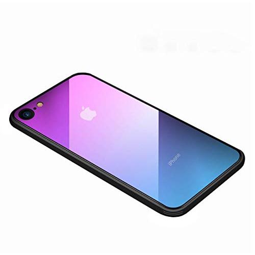 SUMart  iPhone ケース グラデーション 強化ガラスケース 硬度9H TPU バンパー ...
