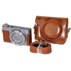 kinokoo PowerShot G9 X 専用カメラケース PUレザー ショルダーストラップ付 (ブラウン)｜alt-mart